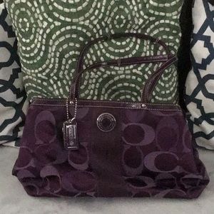 Purple signature canvas coach bag